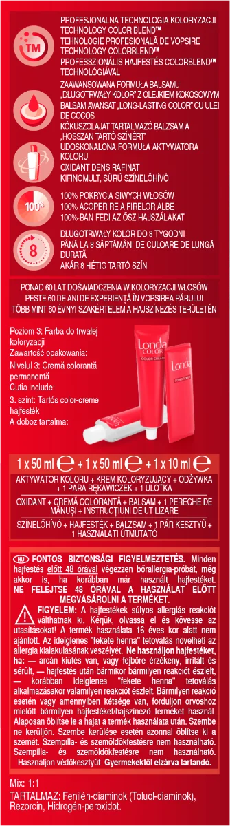 Vopsea de par permanenta 4/77 Golden Brown, 110ml,  Londa Professional 