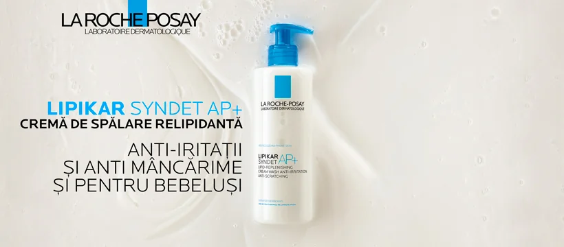 Crema de spalare anti-iritatii si anti-prurit pentru pielea uscata Lipikar Syndet AP+, 200ml, La Roche-Posay