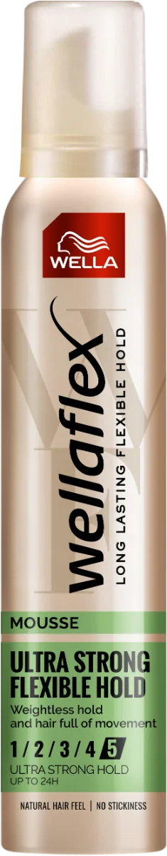 Spuma pentru par cu grad de fixare 5 Ultra Strong Flexible Hold Wellaflex, 200ml, Wella