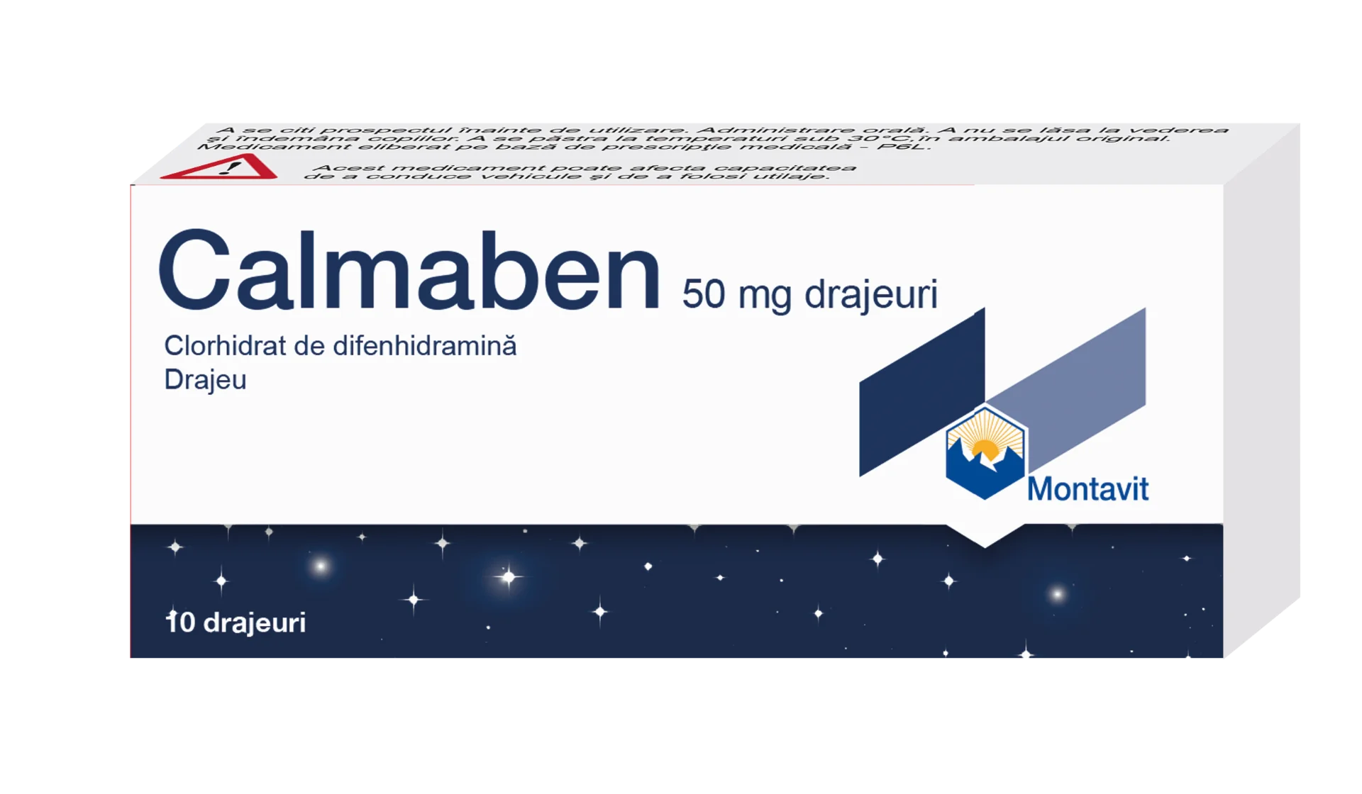 Calmaben 50mg, 10 drajeuri, Montavit