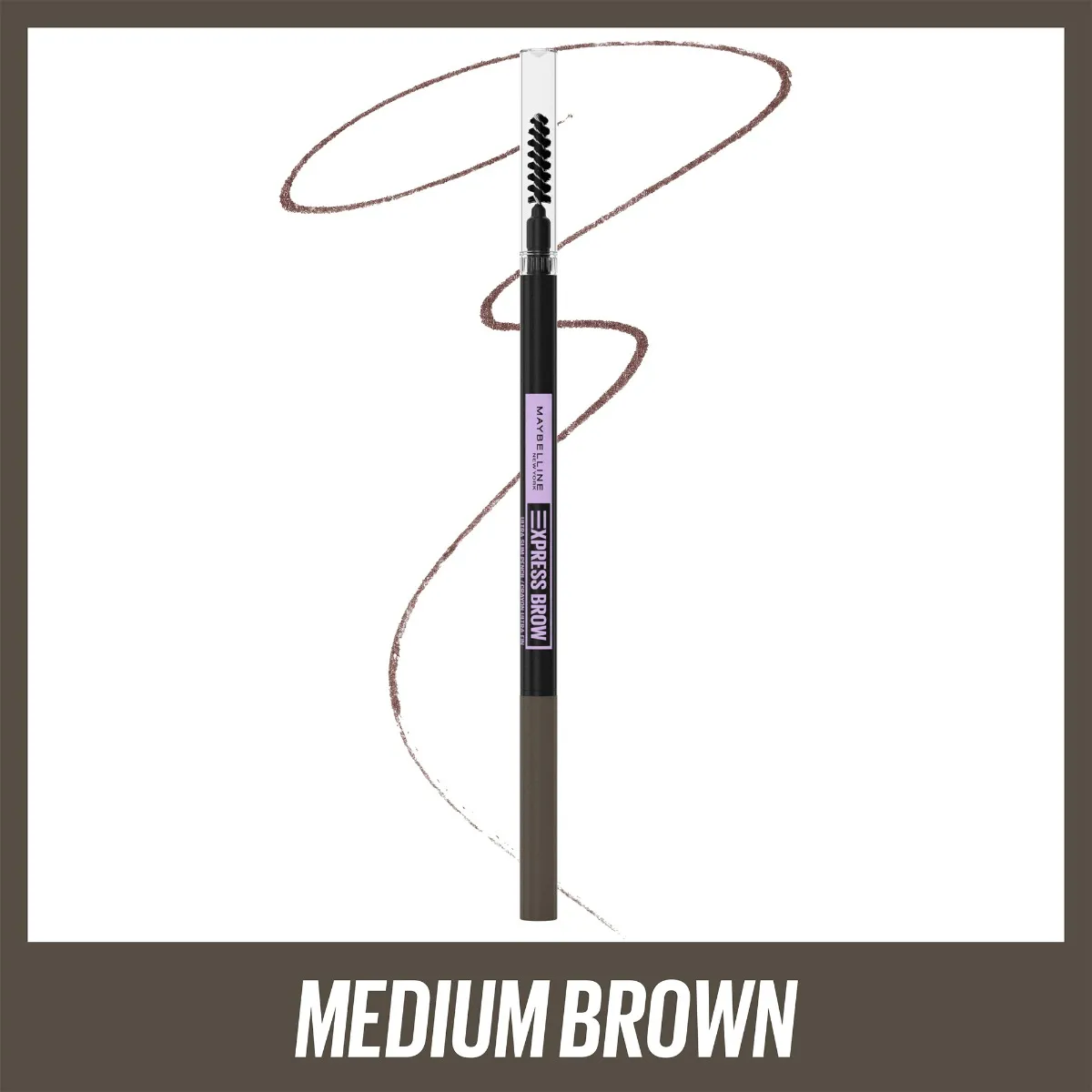 Creion pentru definirea sprancenelor Brow Ultra Slim 04 Medium Brown Express Brow, 0.85g, Maybelline 