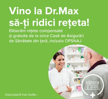 Iti poti ridica reteta compensata sau gratuita din farmaciile Dr. Max, din orice localitate, chiar daca medicul se afla in alt judet