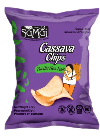 Chips de tapioca cassava cu sare de mare, 57g, Samai