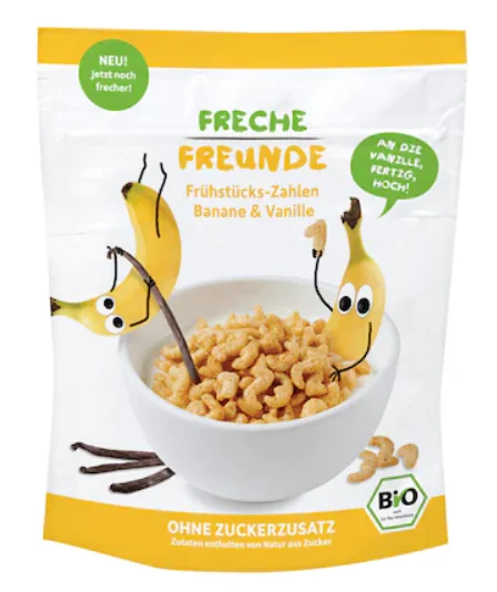 Cereale pentru mic dejun cu banane si vanilie Bio, 125g, Erdbar