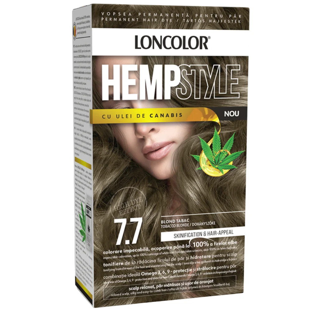 Vopsea de par permanenta Hempstyle Nr. 7.7, 110ml, Loncolor