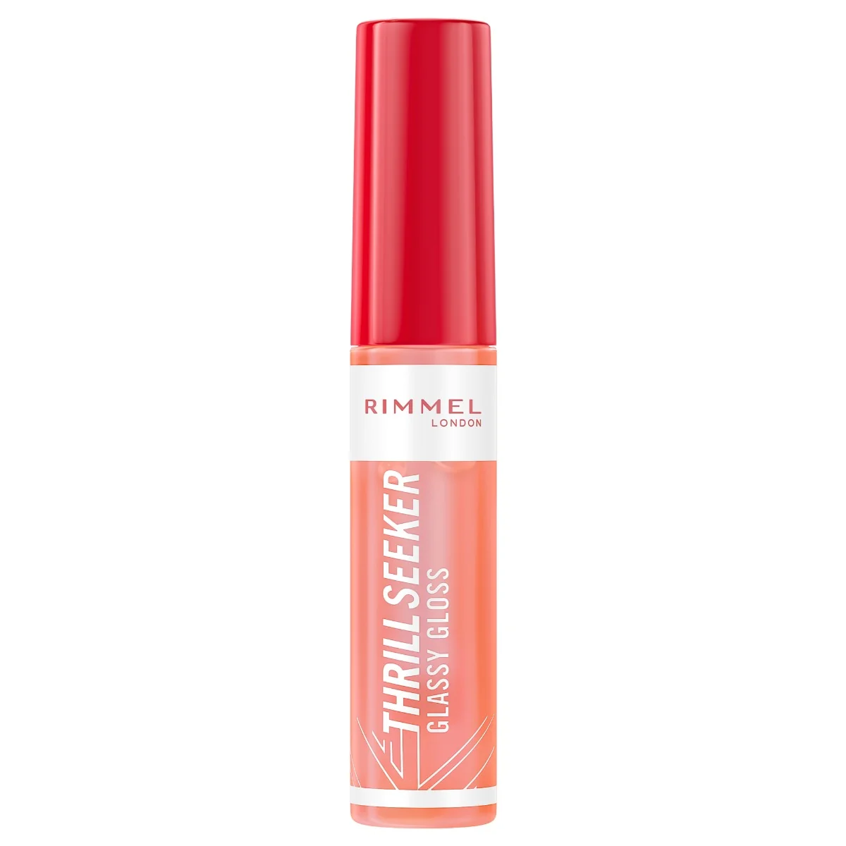 Luciu de buze Thrill Seeker Glassy Gloss 250 Peachy Vibes, 10ml, Rimmel London 