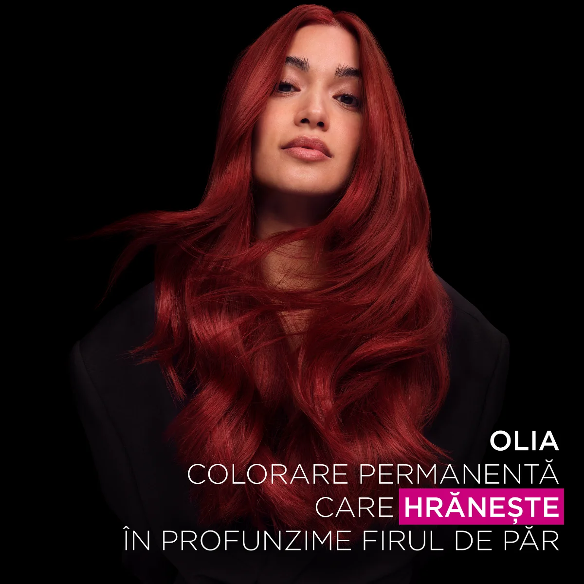 Vopsea de par permanenta fara amoniac 6.60 Intense Red Olia, 174ml, Garnier 