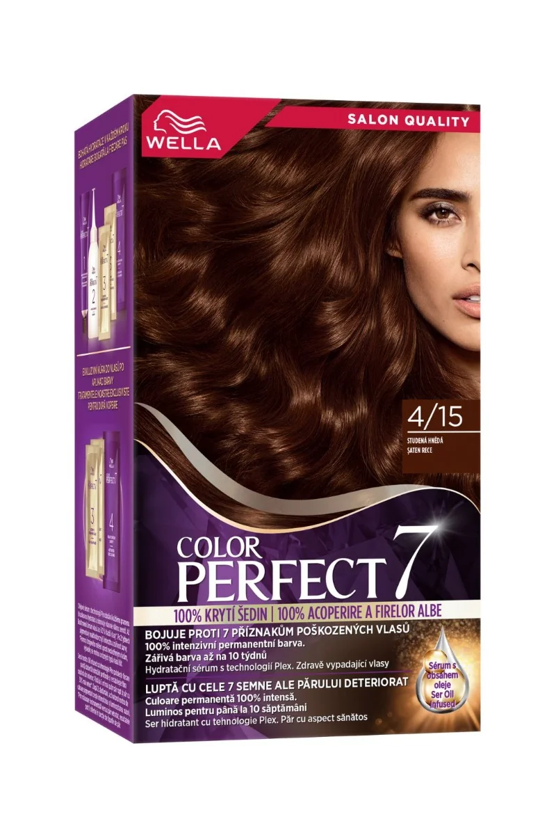 Vopsea de par permanenta Saten Rece 4/15 Color Perfect, 135ml, Wella 