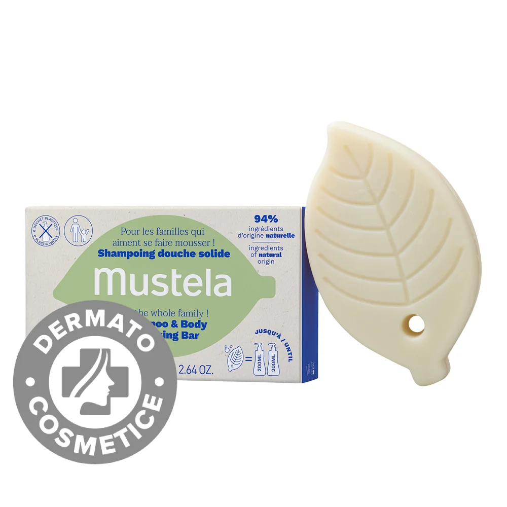 Sampon solid pentru par si corp, 75g, Mustela