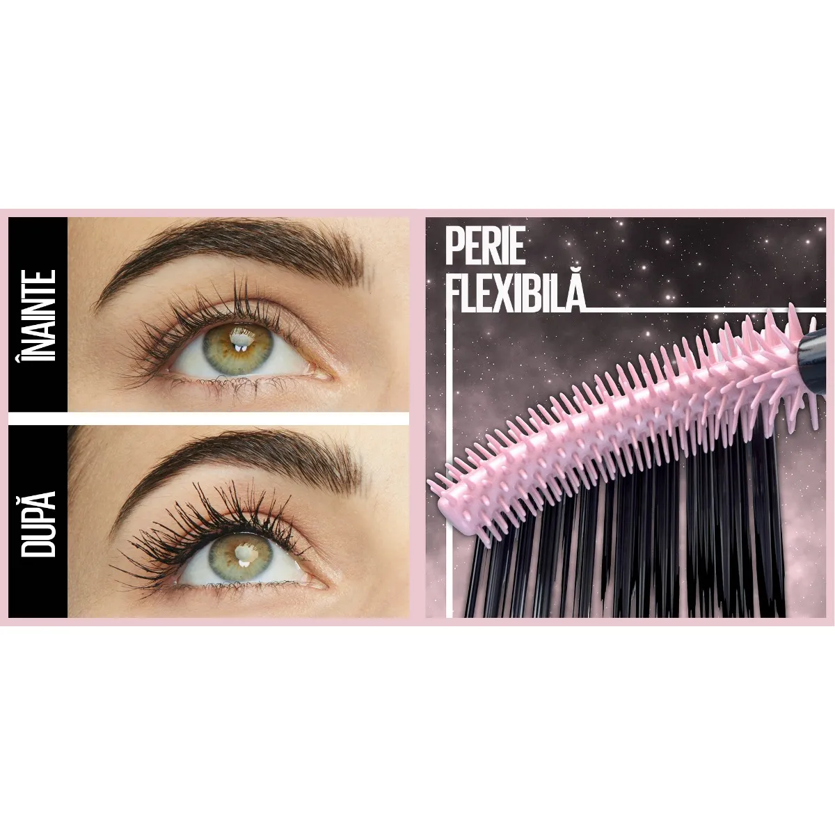 Mascara pentru alungire si volum Lash Sensational Sky High Cosmic Black, 7.2ml, Maybelline 