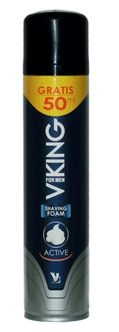 Spuma de ras Active, 150ml + 50ml Gratuit, Viking