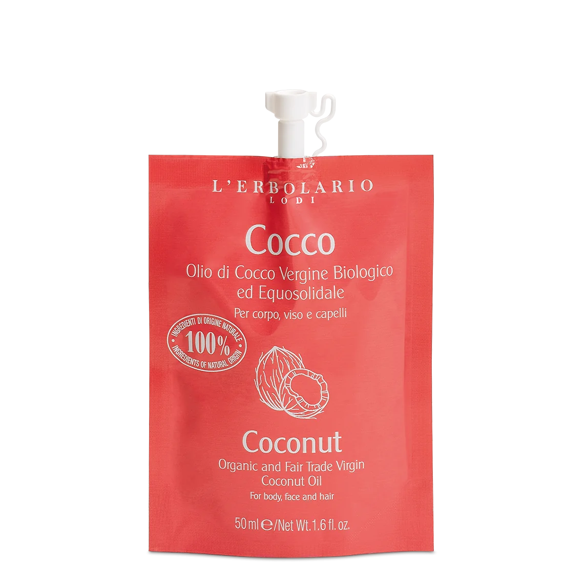 L'Erbolario Ulei pentru corp & fata & par Coconut, 50ml