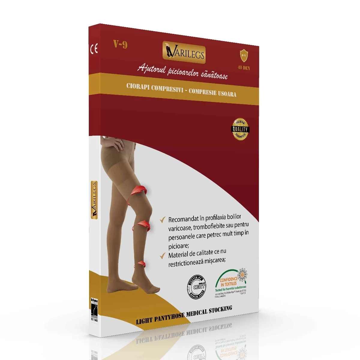 Ciorapi compresivi medicali tip dres 8-11 MmHg V-9 S, 1 bucata, Varilegs