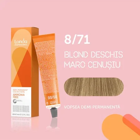 Vopsea de par demi permanenta fara amoniac 8/71, 60ml, Londa Professional 