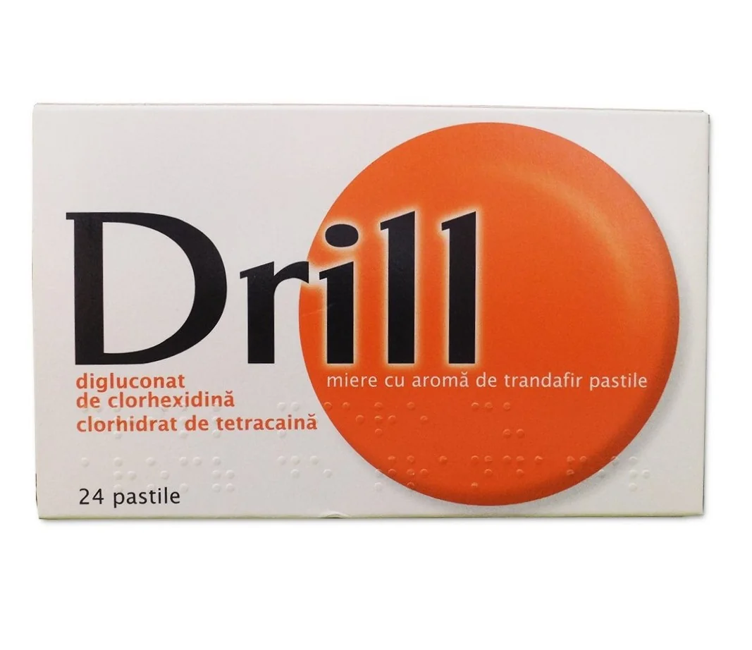 Drill cu miere si aroma de trandafiri, 24 pastile, Pierre Fabre