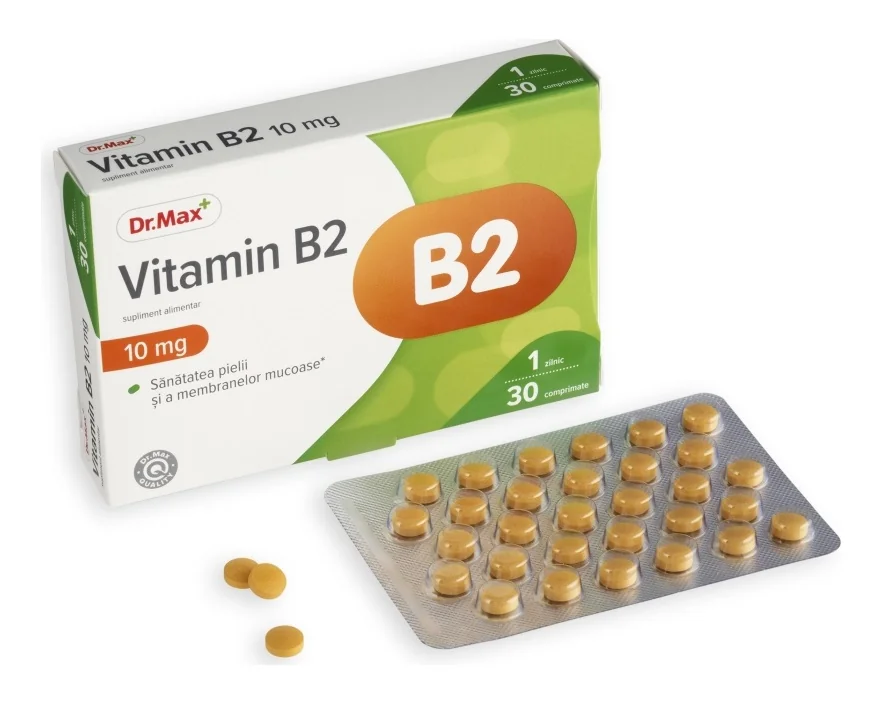 Vitamina B2 10mg, 30 comprimate filmate 