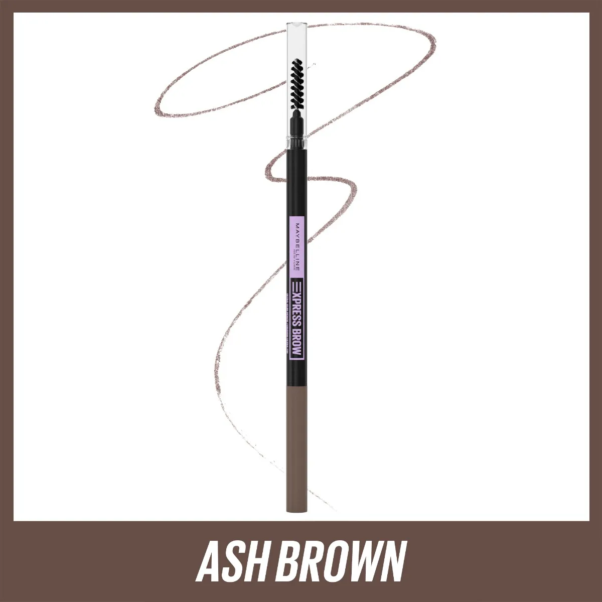 Creion pentru definirea sprancenelor Brow Ultra Slim 4.5 Ash Brown Express Brow, 0.85g, Maybelline 