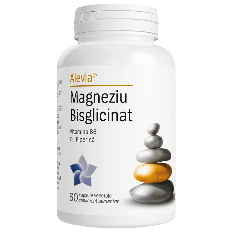 Magneziu bisglicinat, 60 capsule vegetale, Alevia