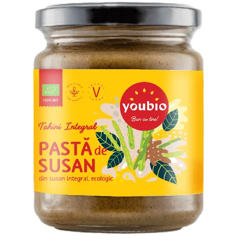 Tahini din susan alb integral, 250g, Youbio