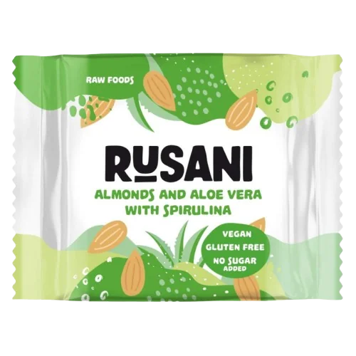 Biscuiti vegani cu aloe vera si spirulina, 40g, Rusani