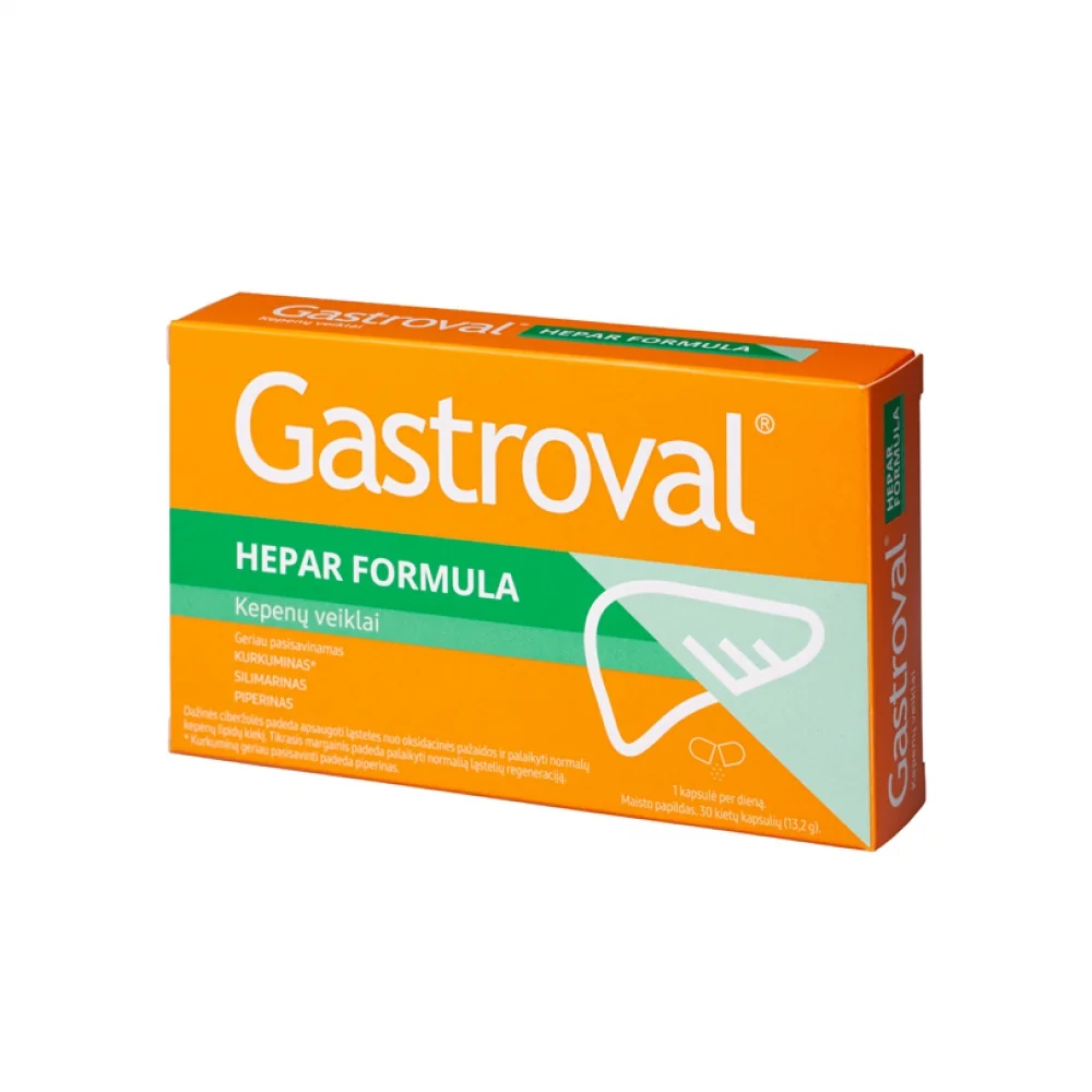 Formula pentru ficat Hepar, 30 capsule, Gastroval