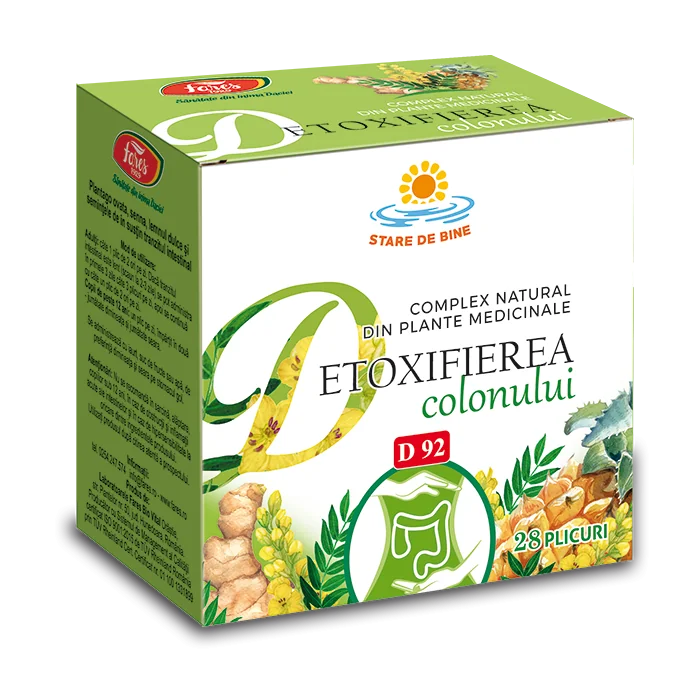 Complex natural din plante medicinale Detoxifierea colonului, 28 plicuri, Fares