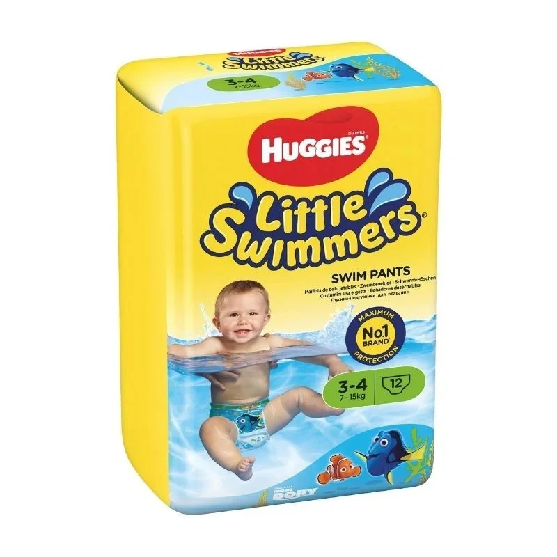 Chilot impermeabil nr. 3-4 pentru 7-15 kg Little Swimmers, 12 bucati, Huggies