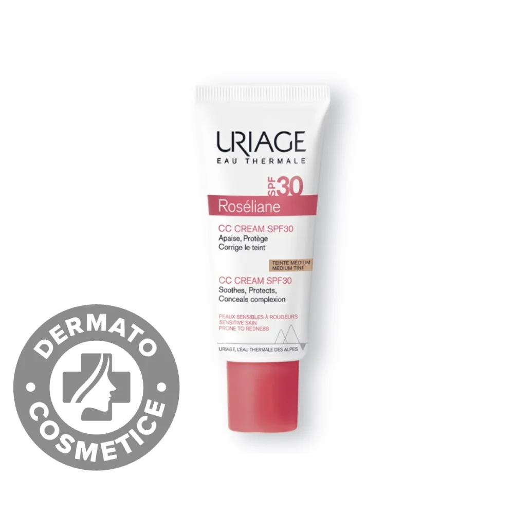 Crema CC anti-roseata SPF30 Roseliane, 40ml, Uriage