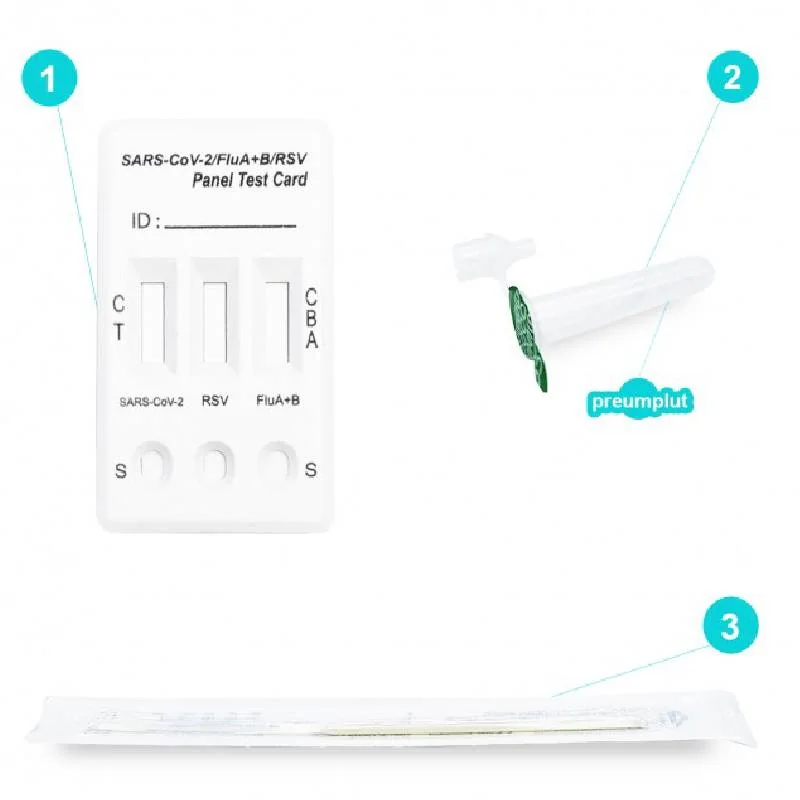 Test Rapid Combo 4 in 1 Covid 19 + Gripa A/B + RSV cu prelevare nazofaringiana, 1 bucata, Boson 