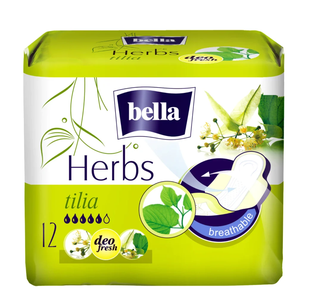 Absorbante Herbs Floare de tei, 12 bucati, Bella