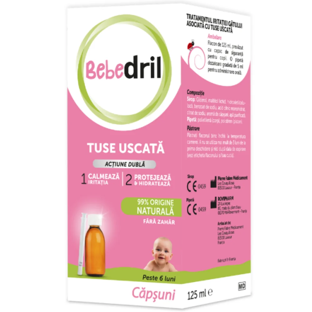 Sirop BebeDril pentru tuse uscata, 125ml, Pierre Fabre