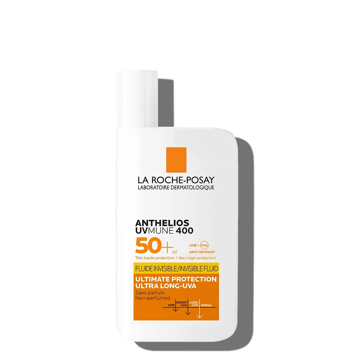 Fluid invizibil cu protectie solara SPF 50+ textura ultra-fluida pentru ten sensibil fara parfum Anthelios UV-Mune 400, 50ml, La Roche-Posay 