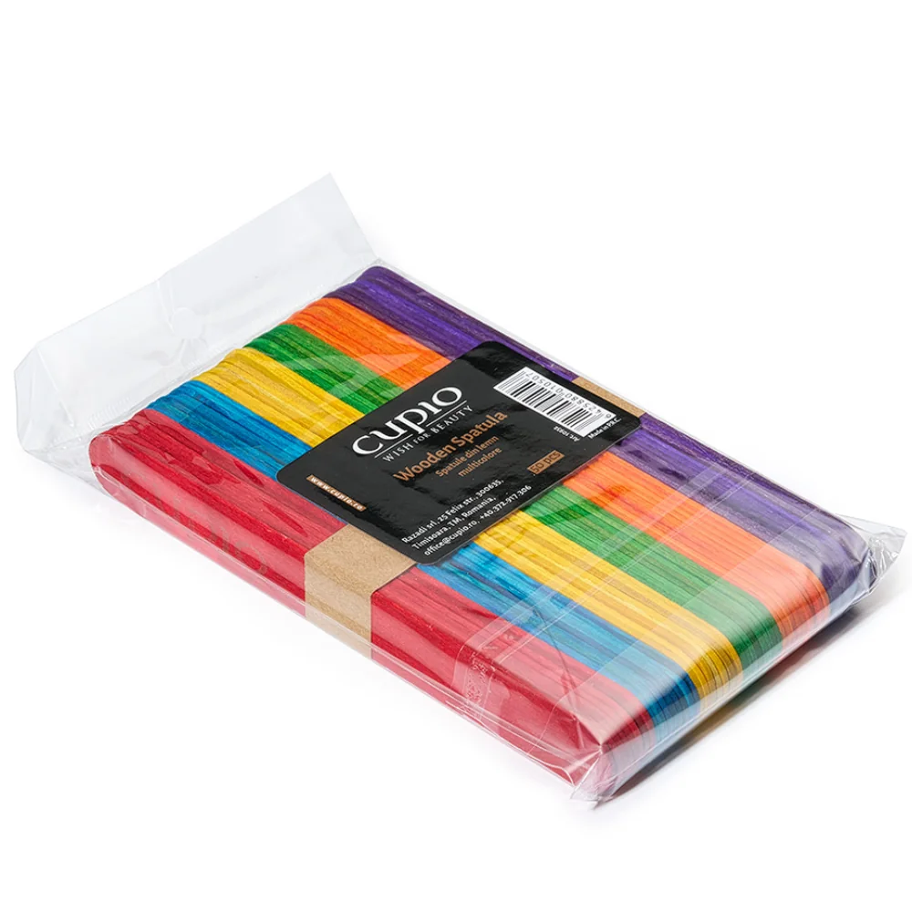 Set spatule colorate pentru ceara, 50 bucati, Cupio 