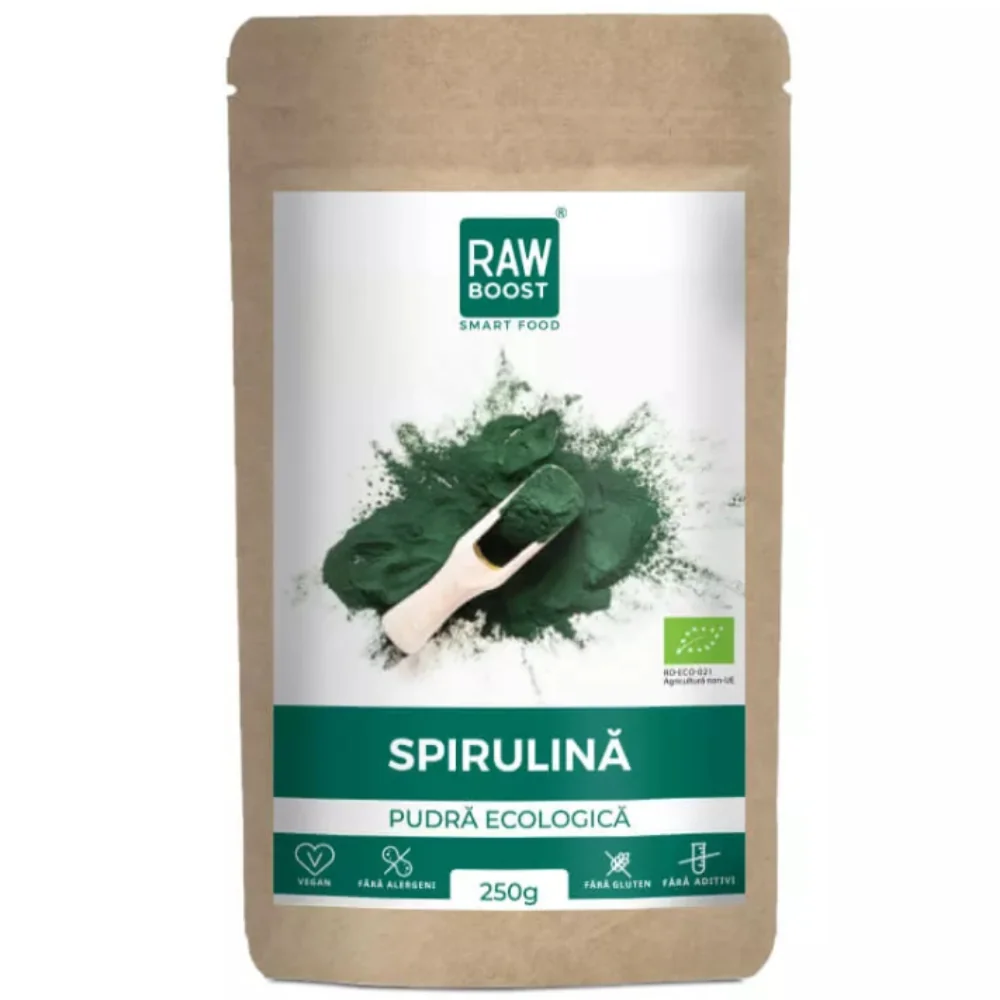 Spirulina ecologica pudra, 250g, Rawboost