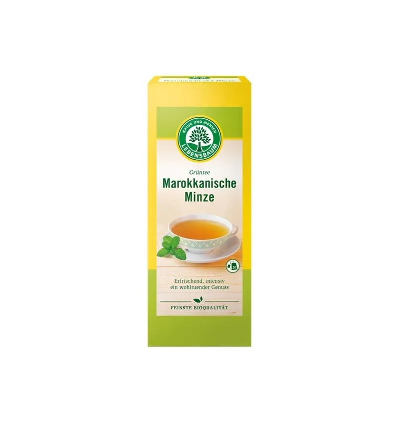 Ceai verde bio cu menta Marocana, 40g, Lebensbaum