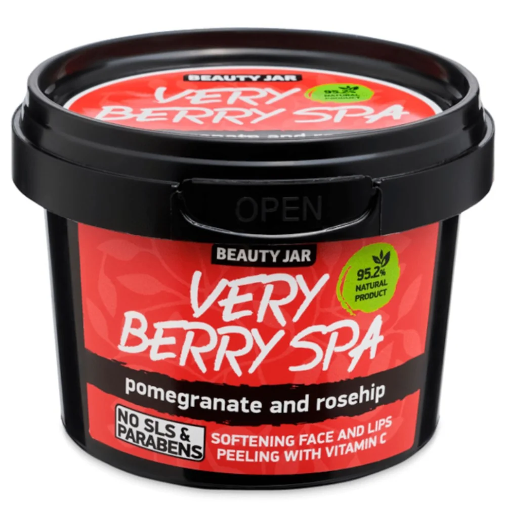 Exfoliant cu vitamina C pentru fata si buze Very Berry Spa, 120g, Beauty Jar