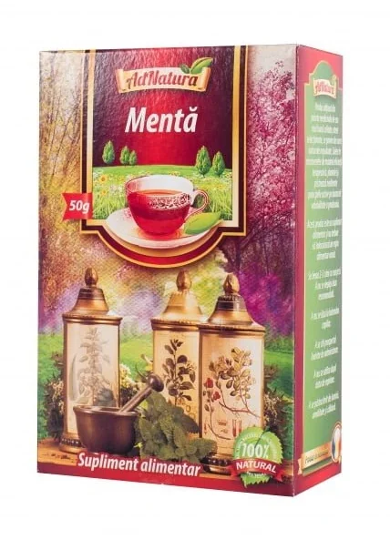 Ceai din menta frunze, 50g, AdNatura