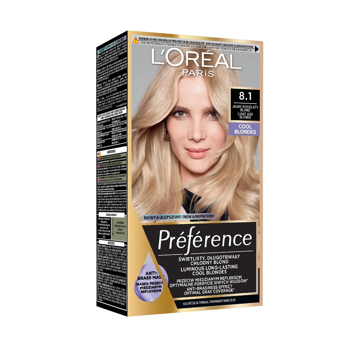 Vopsea de par permanenta cu amoniac Preference 8.1 Copenhague, 174ml, L'Oreal Paris 