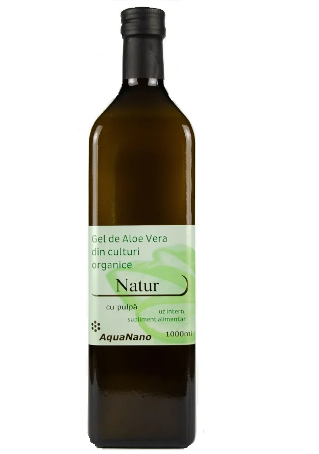 Gel de aloe vera natur cu pulpa, 1000ml, Aghoras