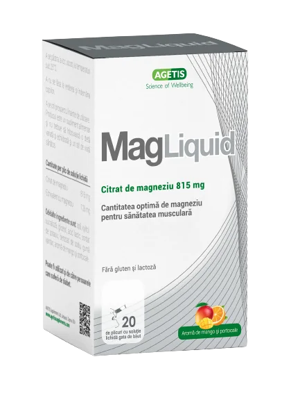 Citrat de magneziu Mag Liquid 815mg, 20 plicuri, Agetis