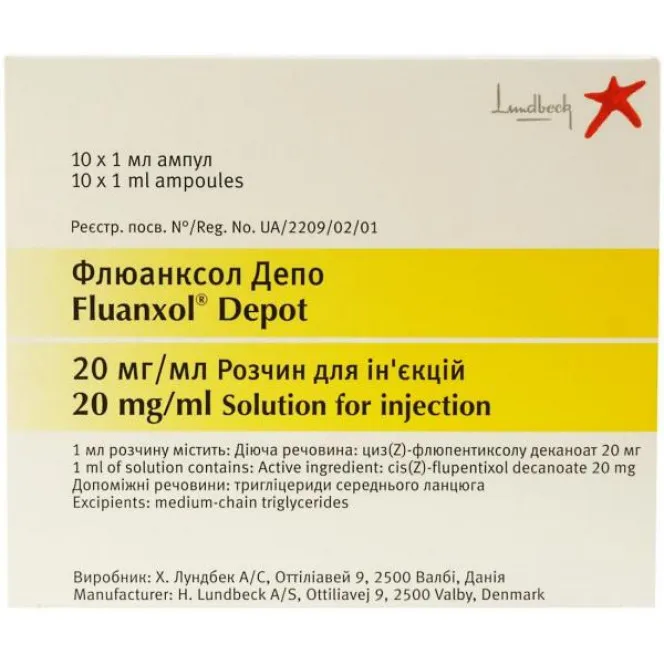 Fluanxol Depot 20 mg/ml solutie injectabila, 10 fiole, Lundbeck 