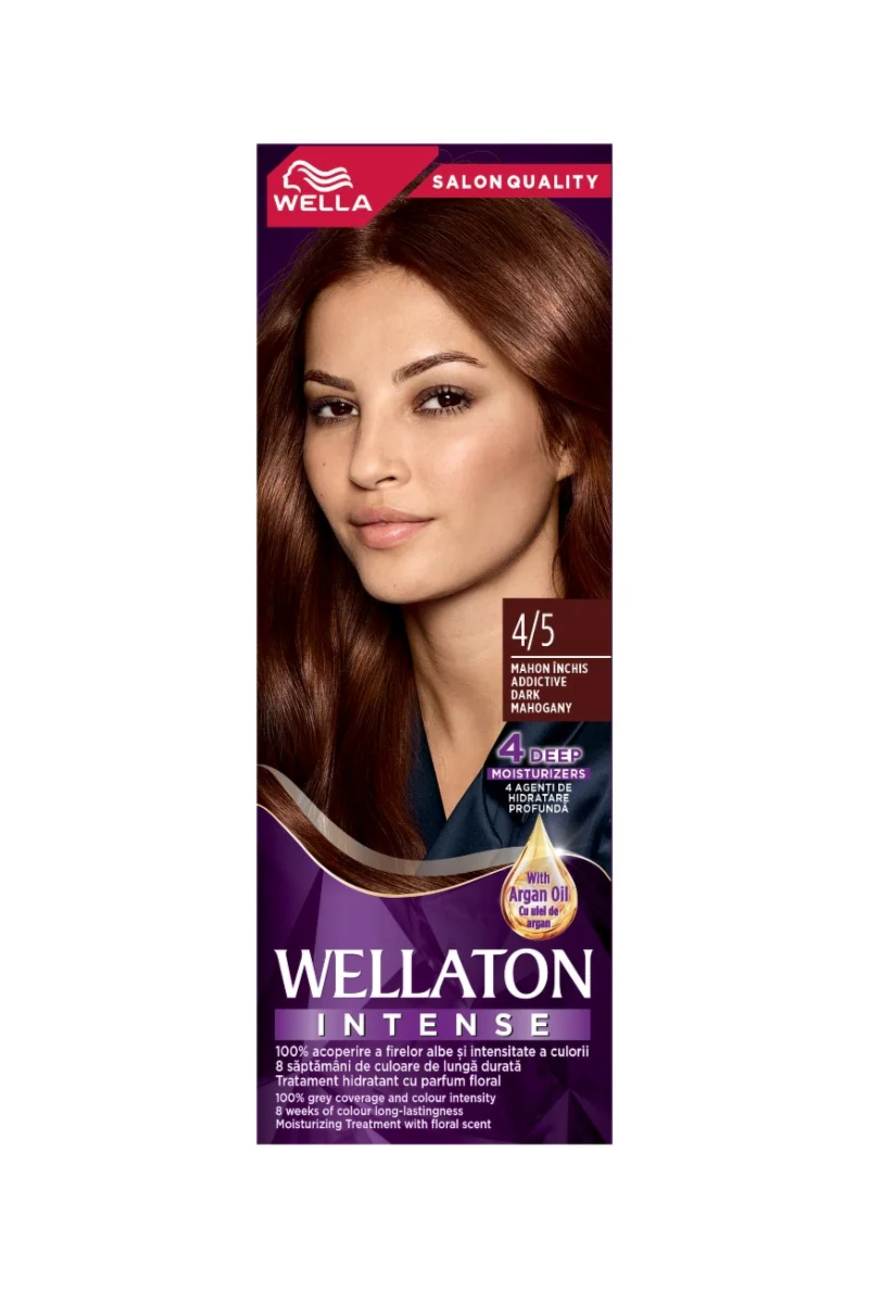 Vopsea de par permanenta Mahon Inchis 4.5 Wellaton, 110ml, Wella