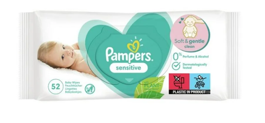 Servetele umede Sensitive, 52 bucati, Pampers