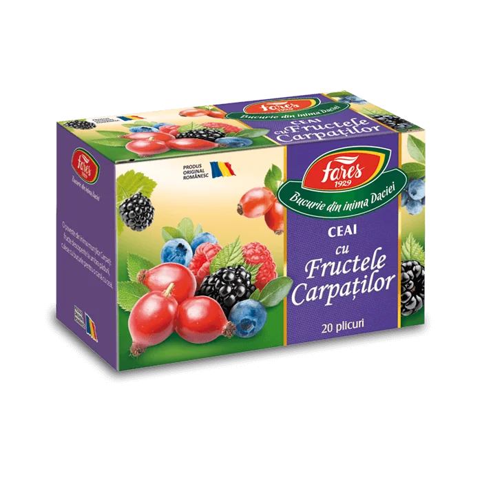 Ceai Fructele Carpatilor Aromfruct, 20 plicuri, Fares