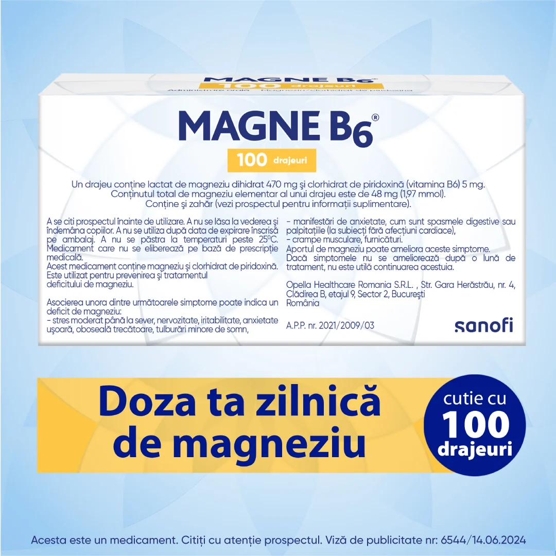 Magne B6, 100 drajeuri, Sanofi 