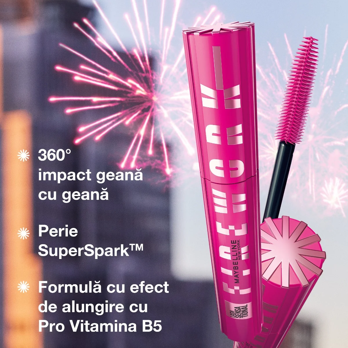 Mascara Lash Sensational Firework Waterproof, 10ml, Maybelline 