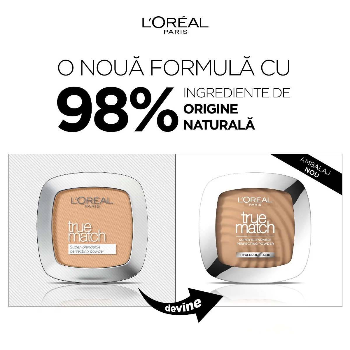 Pudra compacta True Match 3R/3C Rose Beige, 9g, L'Oreal Paris 