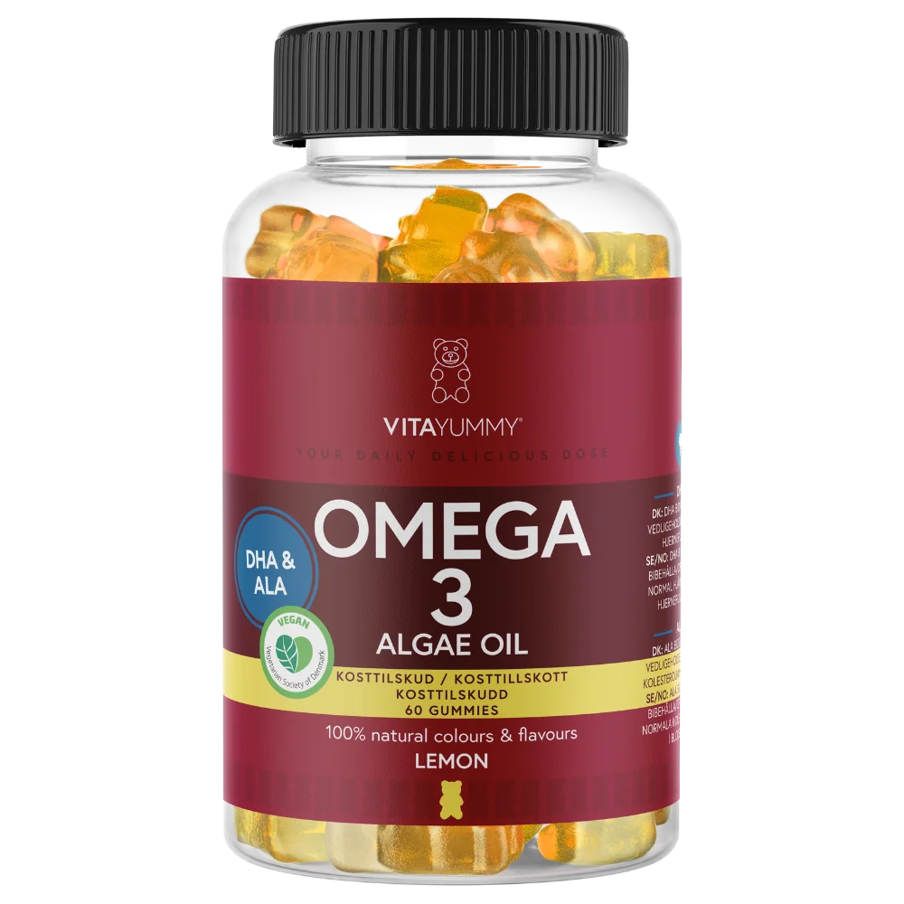 Omega 3 ursuleti gumati vegani cu aroma de lamaie, 60 jeluri, Vitayummy