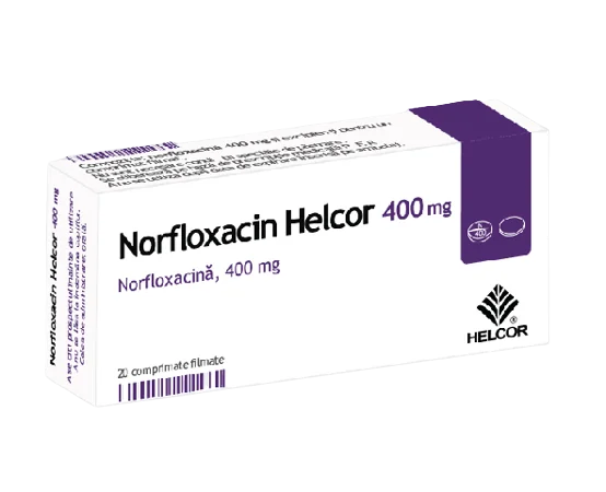 Norfloxacin 400mg, 20 comprimate filmate, AC Helcor