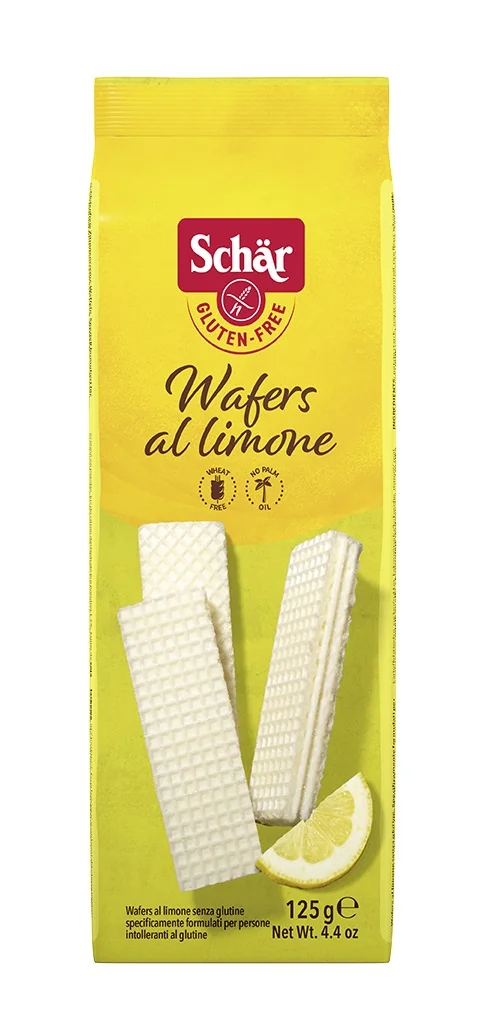 Napolitane cu crema de lamaie fara gluten Wafers Limone, 125g, Schar